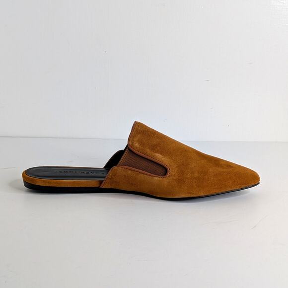 NWT Jenni Kayne Suede Mules Cognac Saddle Brown Pointed Toe Flats EU 39 - Picture 7 of 13